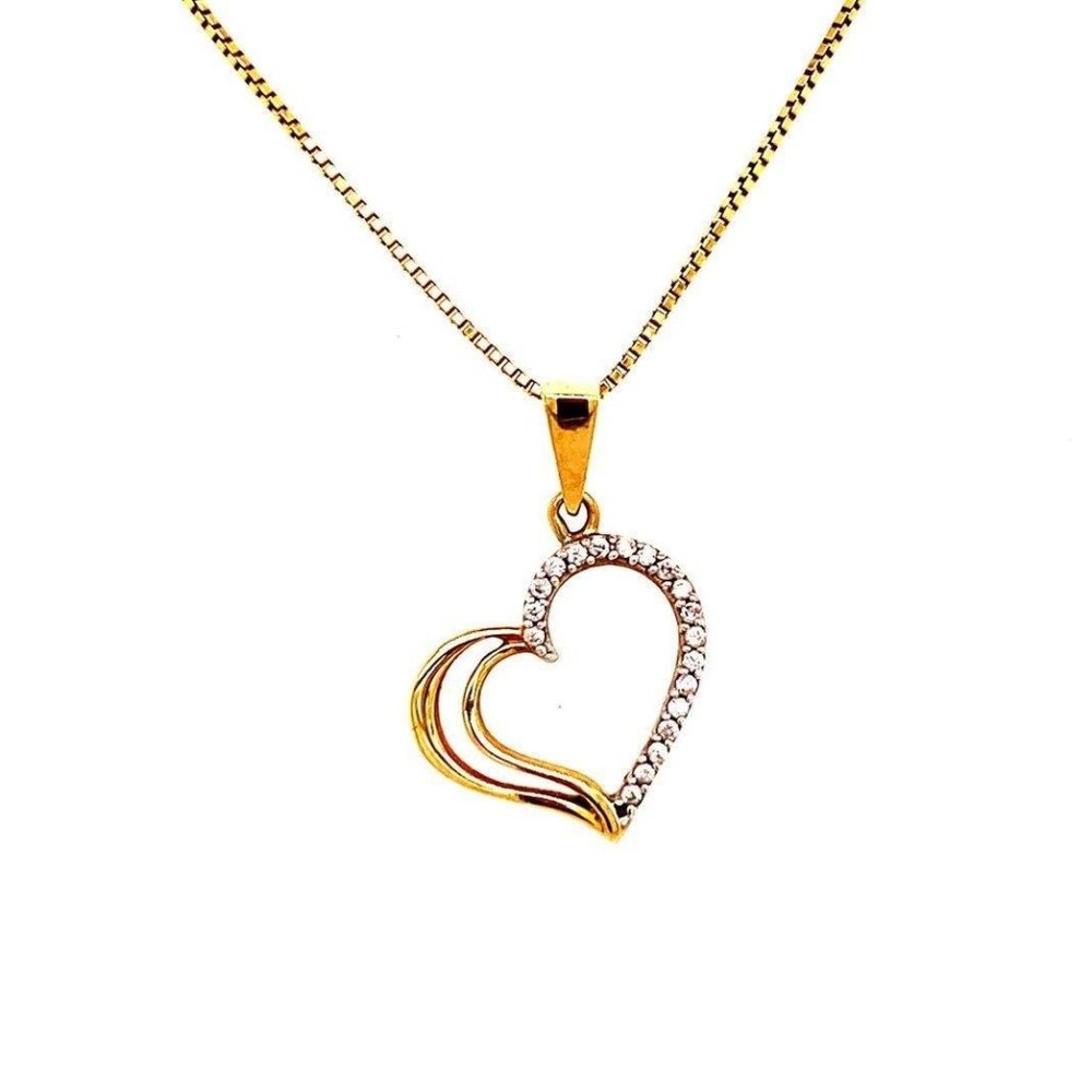 10k Heart CZ Necklace